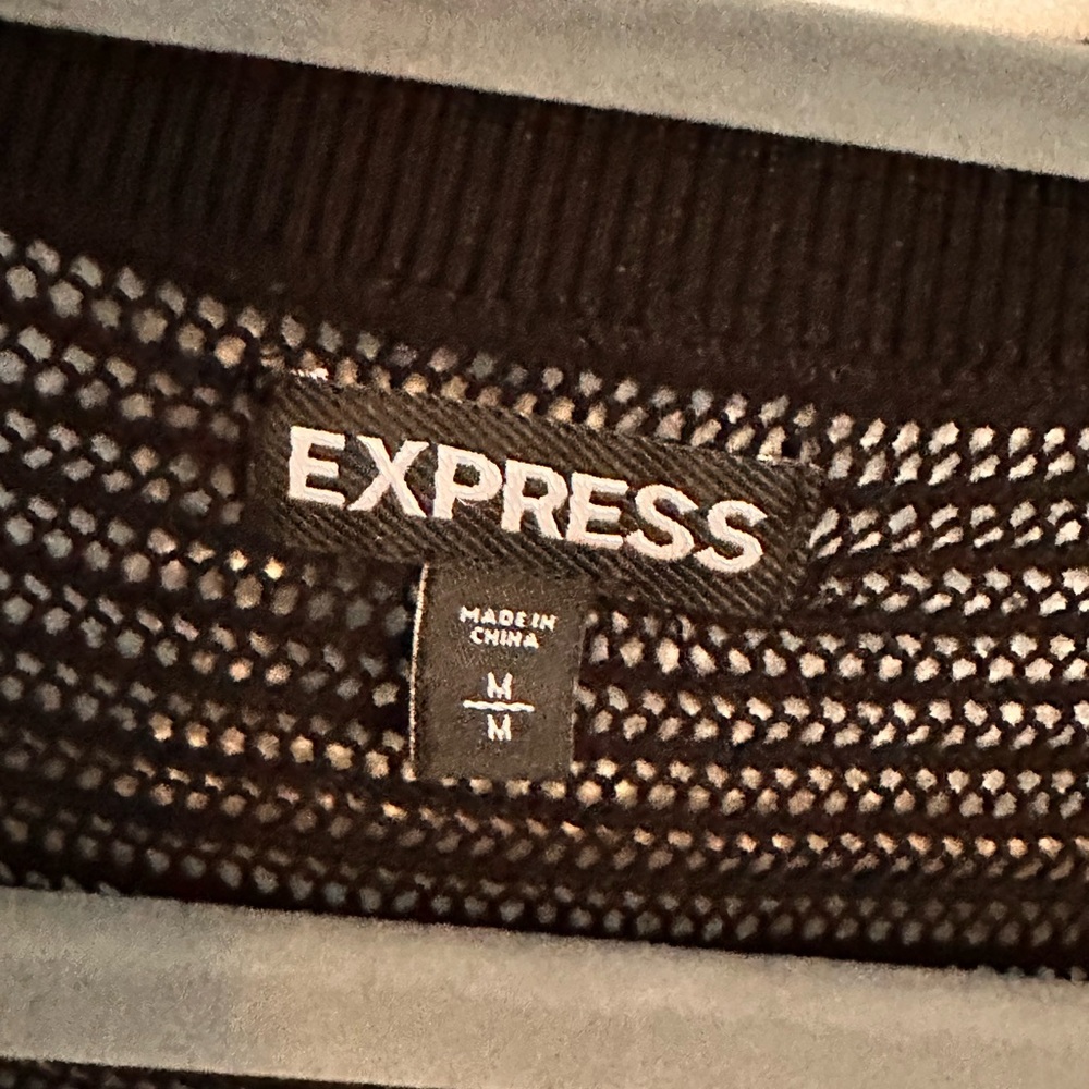 Express Black Open-Knit Sweater